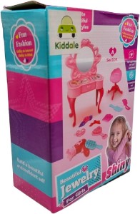 صورة مجموعة مكياج 2 في 1 للبنات مع طاولة زينة وكرسي