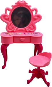 صورة مجموعة مكياج 2 في 1 للبنات مع طاولة زينة وكرسي