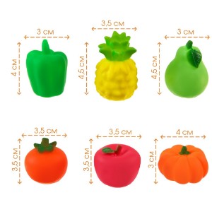 صورة خضروات سيليكون 6 قطع – ألعاب تعليمية آمنة للأطفال