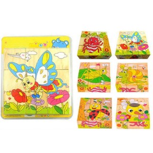 صورة بازل مكعبات خشب – لعبة تعليمية لتنمية ذكاء الأطفال