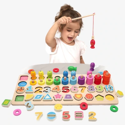 تفاصيل بورد خشبي لصيد الأسماك للأطفال 🎣🧩 صورة بورد خشبي لصيد الأسماك للأطفال 🎣🧩