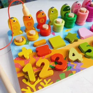 صورة بورد خشبي لصيد الأسماك للأطفال 🎣🧩