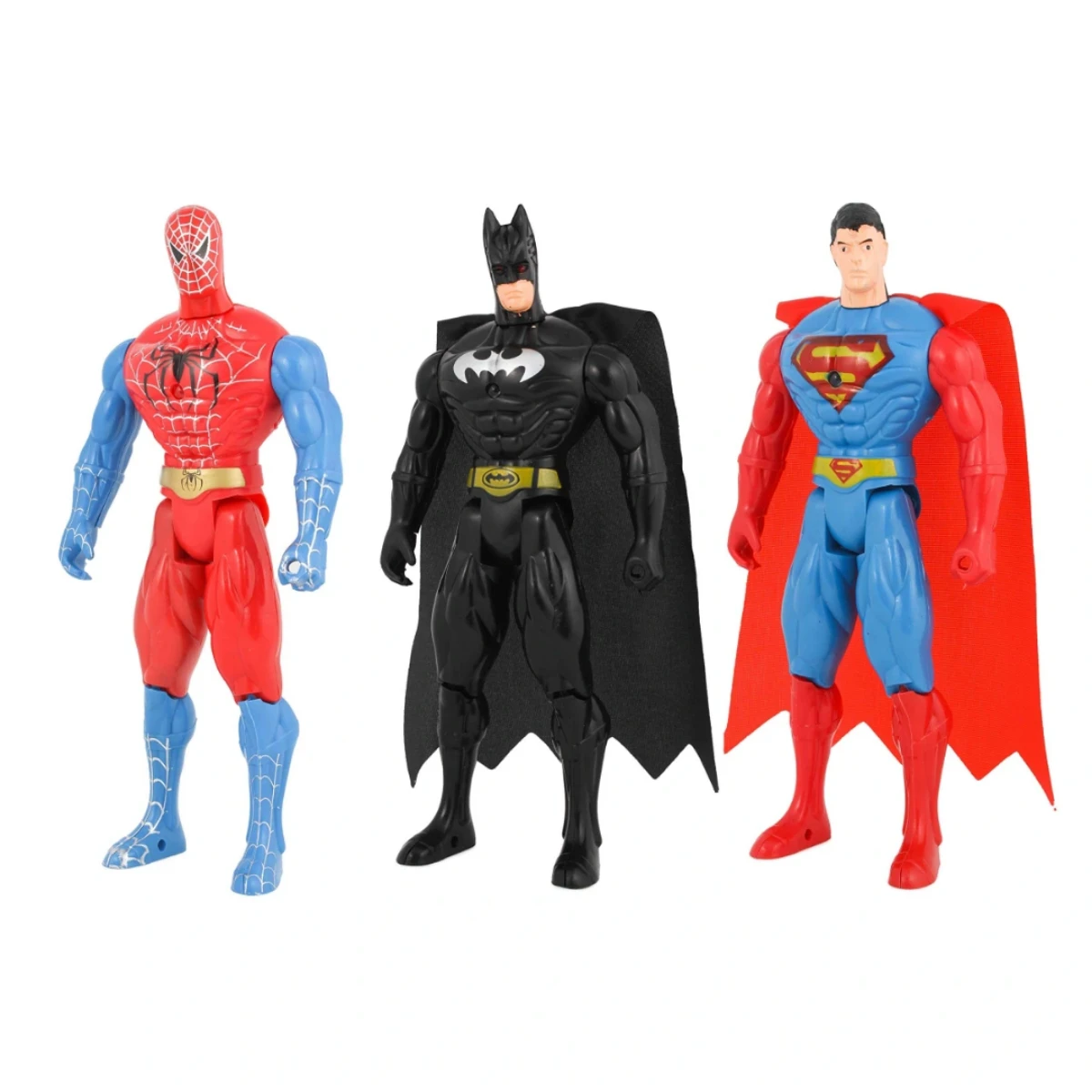 صورة مجموعة مجسمات سبايدرمان وسوبرمان شخصية البطل المضيئة المكونة من 3 قطع