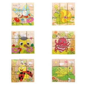 صورة بازل مكعبات خشب – لعبة تعليمية لتنمية ذكاء الأطفال