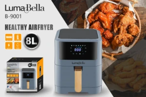 صورة قلاية هوائية ديجيتال سعة 8 لتر لون فضي - 1800 واط - تصميم معدني أنيق وأداء متوازن