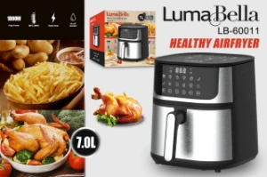 صورة قلاية هوائية ديجيتال سعة 7 لتر - 1800 واط - ستانلس ستيل - تصميم فعال ومتين