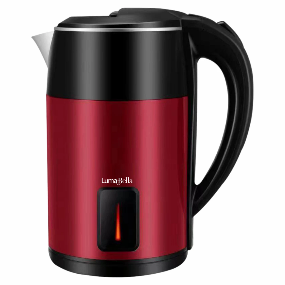 صورة غلاية ماء كهربائية 2.5 لتر - لون أحمر وأسود جريء - سعة كبيرة وغليان فائق السرعة