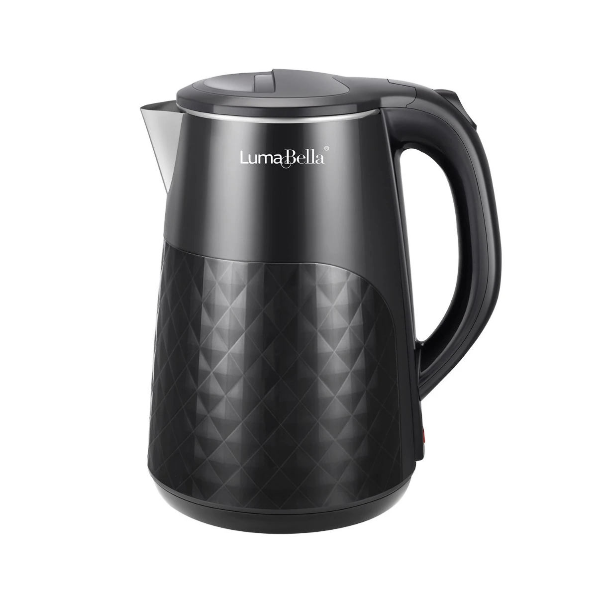 صورة غلاية ماء كهربائية 1.8 لتر - تصميم أسود مُضلّع عصري - غليان سريع وأداء موثوق