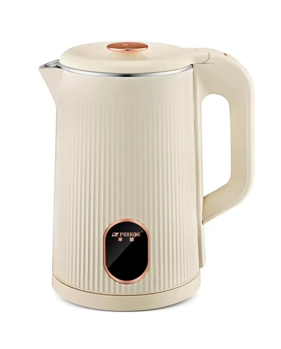 صورة غلاية ماء كهربائية 2.5 لتر - تصميم أبيض مُضلّع فاخر - سعة عائلية وغليان فائق