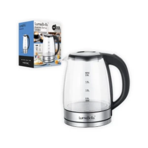 صورة غلاية ماء كهربائية 2 لتر - زجاج صحي بالكامل - غليان سريع مع إضاءة LED