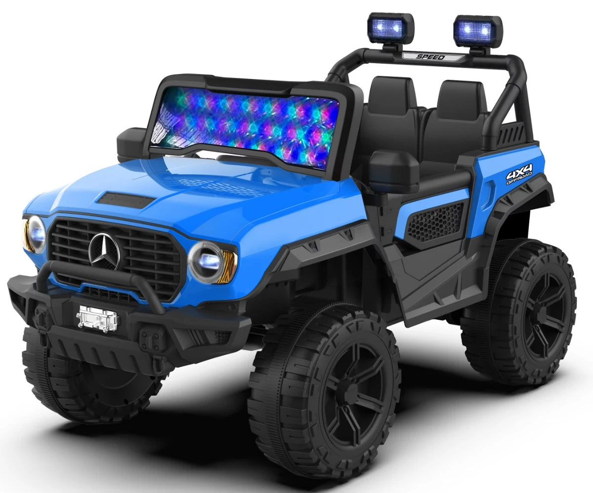 صورة سيارة جيب كهربائية للركوب للأطفال - 12 فولت - نمط الطرق الوعرة (SUV) - مع ريموت كنترول وأضواء LED