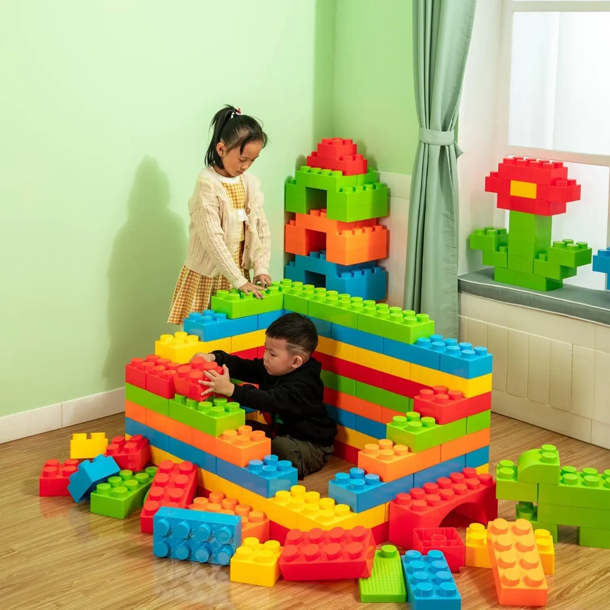 صورة مكعبات ليجو جامبو (Lego Jumbo Blocks) - مجموعة 1500 قطعة متنوعة