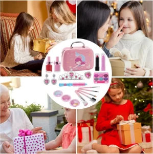 صورة شنطة ميك أب ميرميد (حورية البحر) للأطفال - مكياج آمن وحقيقي