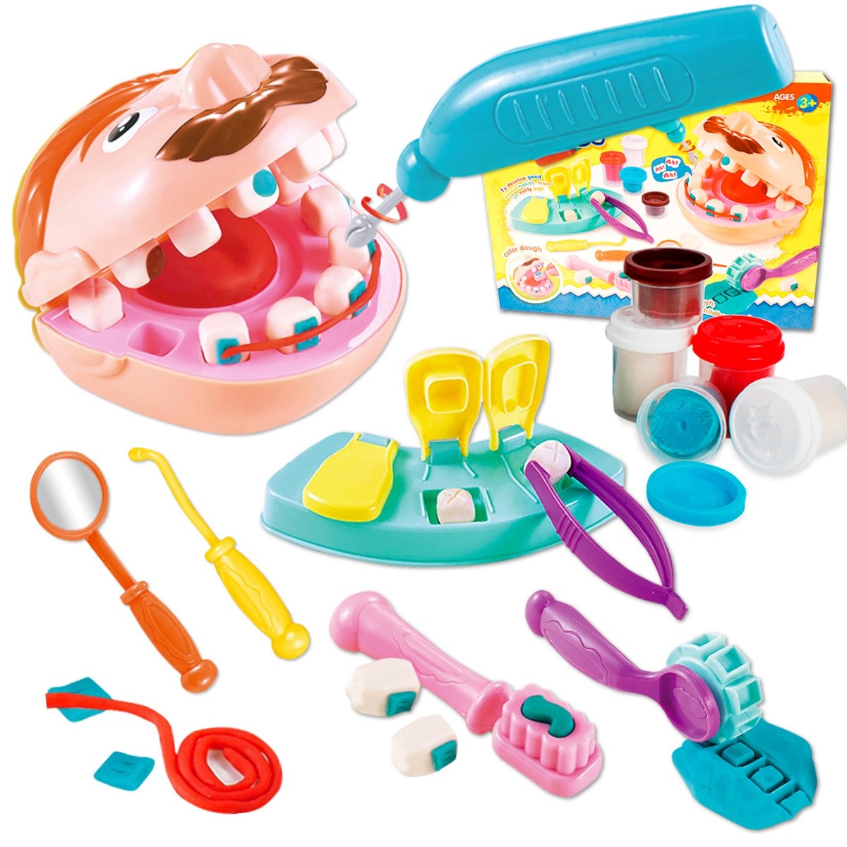 صورة لعبة دكتور كعبول (طبيب الأسنان) - مجموعة الصلصال التعليمية 16 قطعة