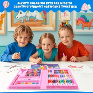 صورة مجموعة أدوات الرسم والتلوين الفنية والحرفية للأطفال  178 قطعة