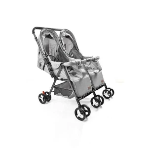 صورة عربة أطفال مزدوجة خفيفة جنبًا إلى جنب