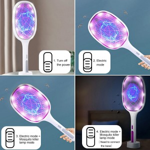 صورة مضرب بعوض كهربائي قابل لإعادة الشحن من بينتوم مع حامل قاعدة