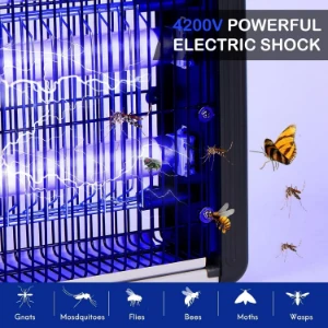 صورة صاعق الناموس المعدن للاحمال الشاقه مزود بلمبات LED كهربائى يعمل بالاشعة فوق البنفسجية 60 سم ،