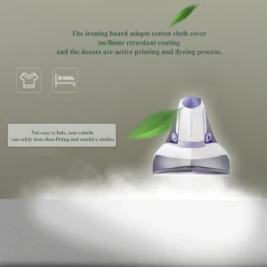 صورة لوح كي مع محطة كي بخار كبيرة قابل للطي – ارتفاع قابل للتعديل مع غطاء مقاوم للحرارة ومسند مكواة