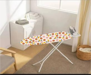 صورة لوح كي مع محطة كي بخار كبيرة قابل للطي – ارتفاع قابل للتعديل مع غطاء مقاوم للحرارة ومسند مكواة