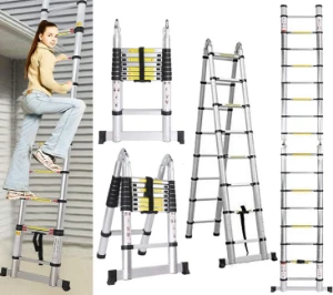 صورة سلم بستان من الألومنيوم متعدد الأغراض، قابل للطي والقابل للسحب