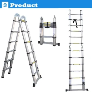 صورة سلم بستان من الألومنيوم متعدد الأغراض، قابل للطي والقابل للسحب