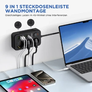 صورة مشترك ثلاثي الفتحات أسود