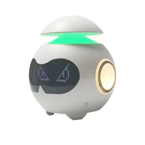 صورة مكبر صوت بلوتوث محمول مقاوم للماء مع إضاءة LED و روبوت مدمج وساعة منبه وTWS وراديو FM