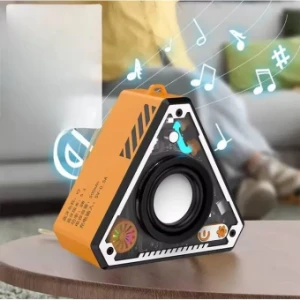 صورة مكبر صوت بلوتوث صغير VEROX مع إضاءة RGB LED شفافة للاستخدام الداخلي والخارجي مع ميكروفون مدمج وصوت استثنائي مع باس ثقيل متوافق مع الهاتف والكمبيوتر المحمول