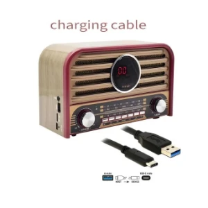 صورة راديو طراز كلاسيكي قابل لإعادة الشحن من طراز Meier M-2032BT