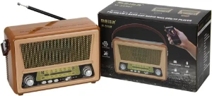 صورة راديو محمول بتصميم كلاسيكي مع بلوتوث وراديو اف ام، مزود بمدخل USB وTF – موديل M-553BT