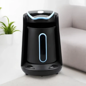 صورة ماكينة صنع القهوة الكهربائية الحرارية المصنوعة من الفولاذ المقاوم للصدأ بسعة 500 مل للمكتب باللون الأزرق