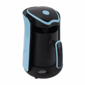 صورة ماكينة صنع القهوة الكهربائية الحرارية المصنوعة من الفولاذ المقاوم للصدأ بسعة 500 مل للمكتب باللون الأزرق