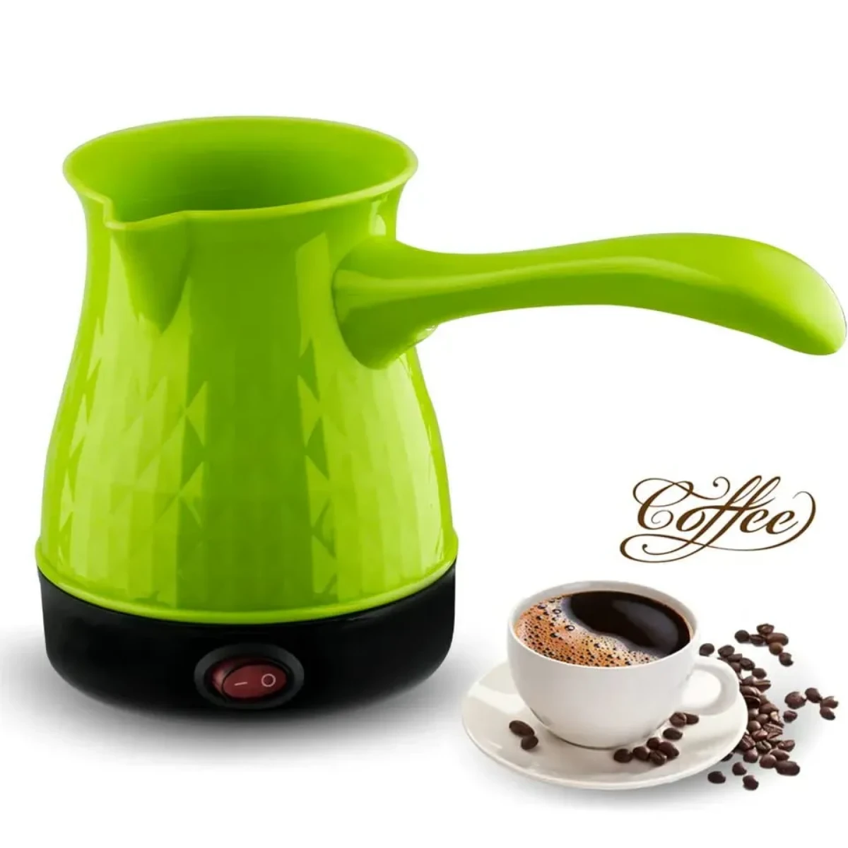 صورة ماكينة تحضير القهوة التركية الاوتوماتيكية، ماكينة كهربائية لاسلكية للمكتب والمنزل والمقهى، غلاية محمولة للسفر لسهولة تحضير القهوة والمقهى