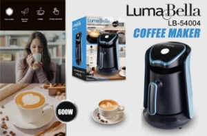 صورة ماكينة قهوة كهربائية 600 واط باللون الأزرق للمنزل والمكتب