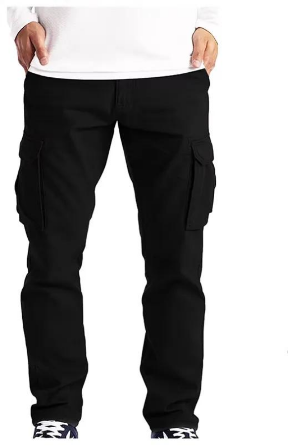 صورة بنطال كارغو رجالي تكتيكي قتالي للعمل في الهواء الطلق والمشي لمسافات طويلة، بستة جيوب، لون كاكي