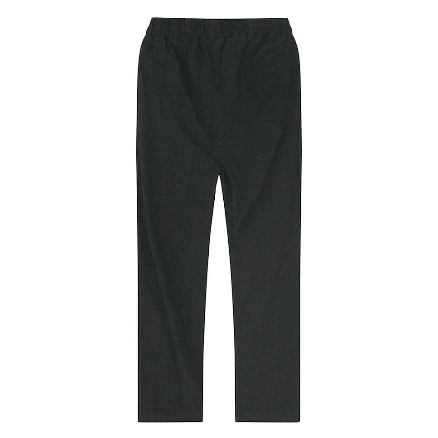 صورة بنطلون رجالي قطني كاجوال، قصة عادية، خصر مطاطي، رباط، بنطلون تويل، بنطلون تشينو بساق مستقيمة