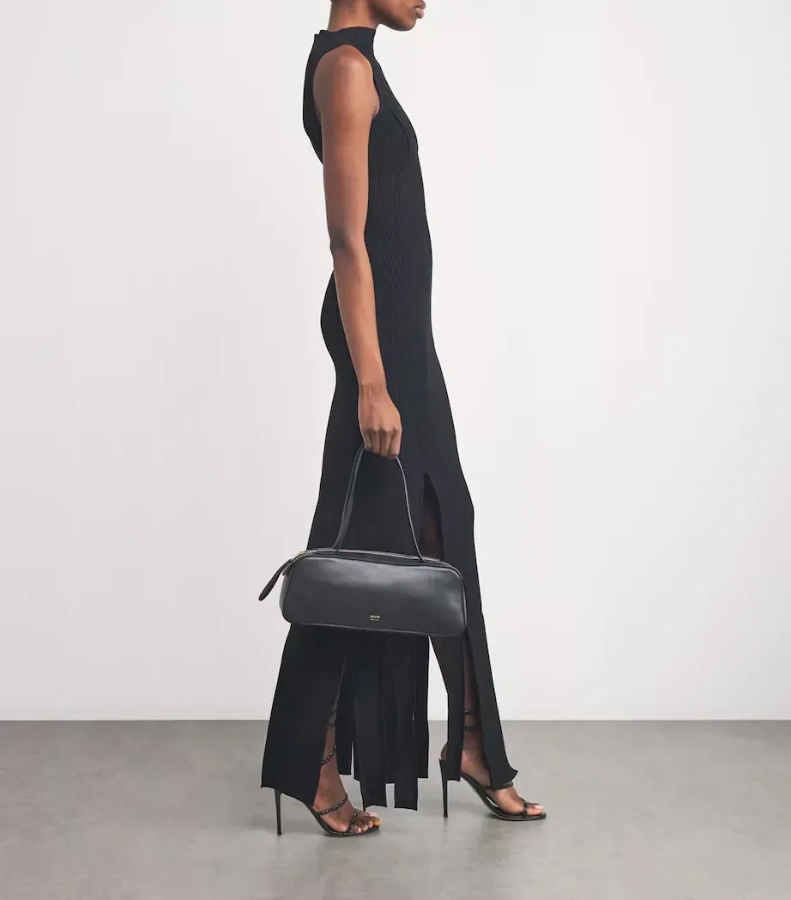 صورة صندل "سيرين" اللولبي المرصع بالكريستال - أسود ملكي.