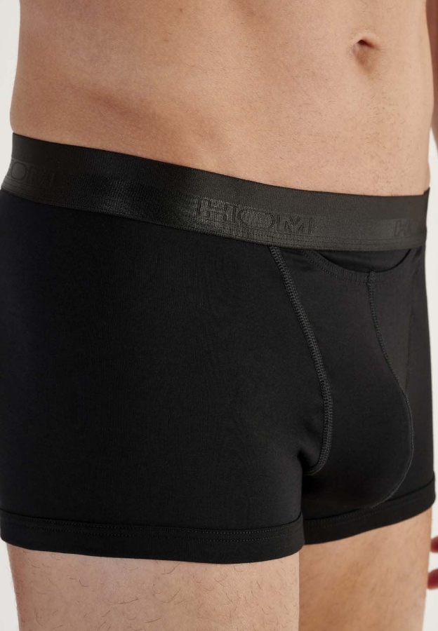 صورة حزمة 3 قطع بوكسر رجالي أسود قطن ستريتش