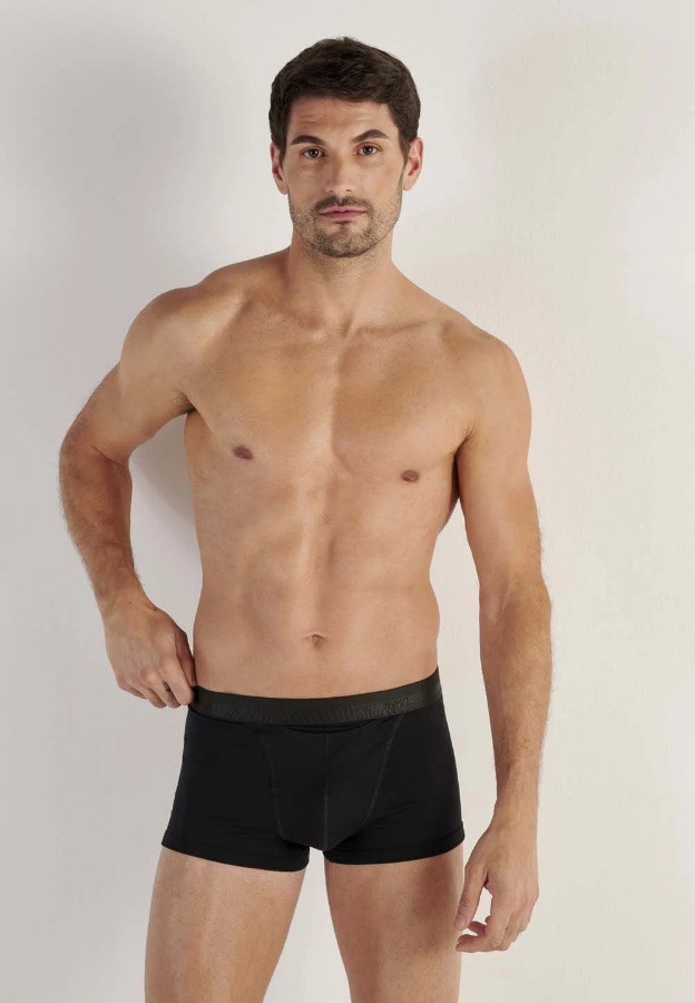 صورة حزمة 3 قطع بوكسر رجالي أسود قطن ستريتش