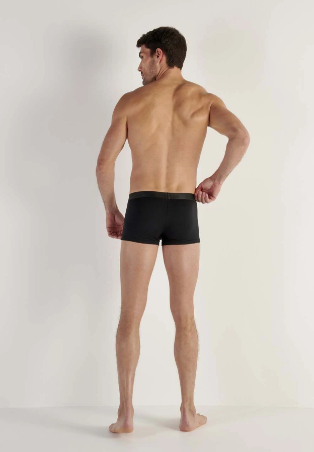 صورة حزمة 3 قطع بوكسر رجالي أسود قطن ستريتش