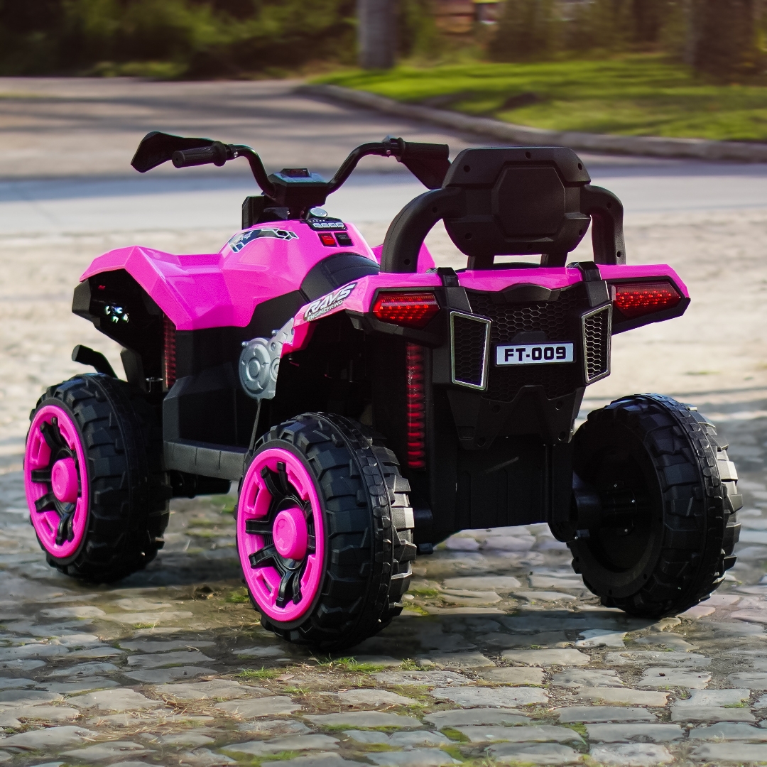 صورة مركبة كهربائية للأطفال 4×4 Kinderauto SuperOffroad V2، مقعدين، 180 واط 12 فولت، جهاز تحكم عن بعد متضمن، 3-9 سنوات، بلوتوث، وردي