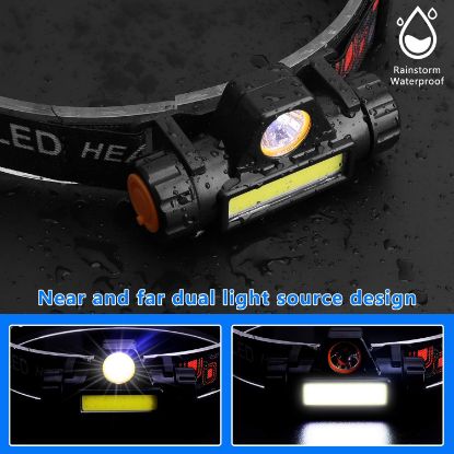 صورة مصباح أمامي LED قابل لإعادة الشحن USB 