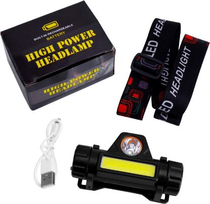 صورة مصباح أمامي LED قابل لإعادة الشحن USB 