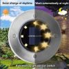 صورة أضواء أرضية شمسية  حزمة أضواء حديقة خارجية على شكل قرص شمسي