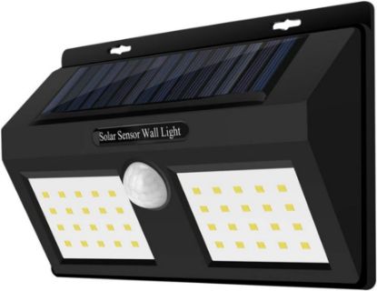 صورة مصباح حائط مقاوم للماء يعمل بالطاقة الشمسية   مصباح LED بمستشعر حركة PIR
