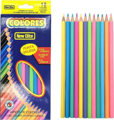 صورة قلم رصاص ملون محاصر للأطفال قلم رسم المدرسة الابتدائية مجموعة أقلام رصاص 12 لون قلم رصاص ملون زيتي