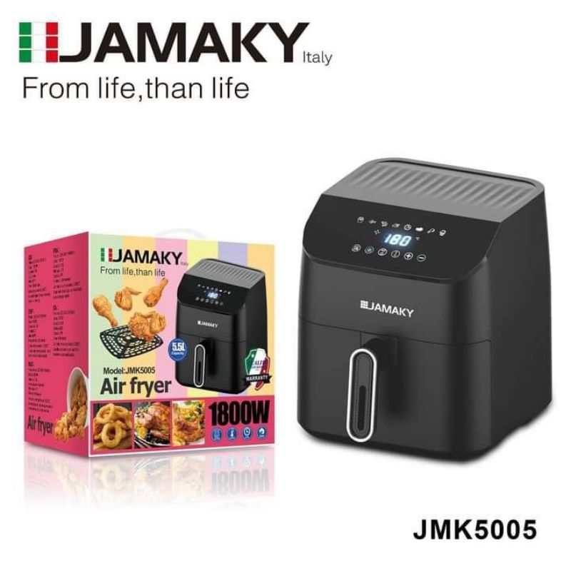 صورة  قلاية جاماكي، 1800 واط، سعة 5.5 لتر، شاشة ديجيتال، اسود، JMK5005